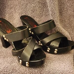 Michael Kors Black Studded Mules